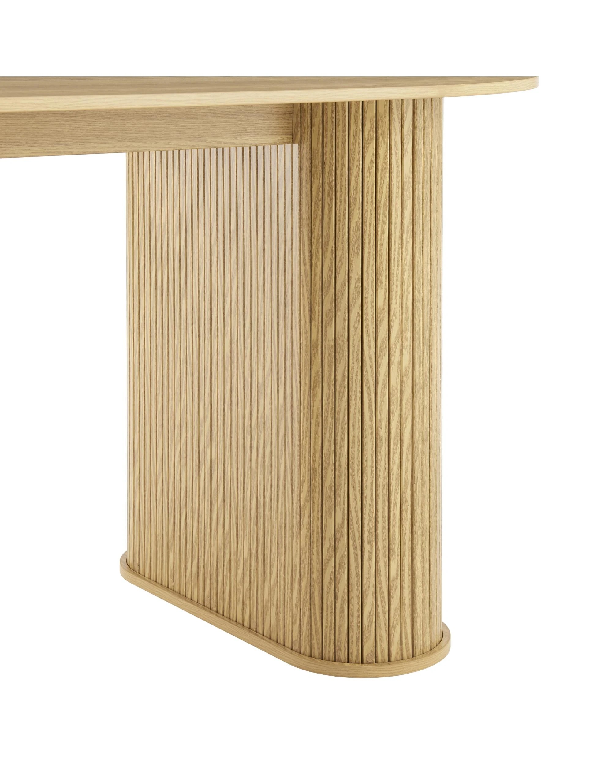 5 Kodu Oval Dining Table Oval 160cm Slat Detail Base - Natural, 5 of 7