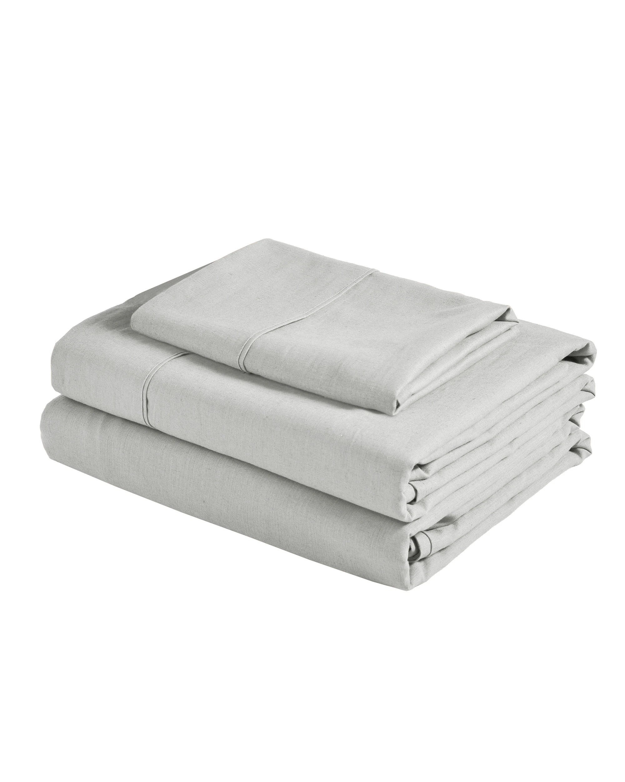 5 Dreamaker Linen Cotton Sheet Set - King Single Bed - Dove Grey, 5 of 6
