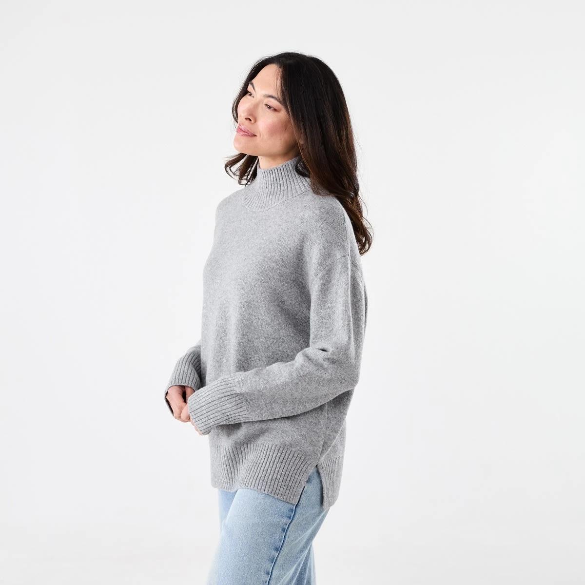 3 Funnel Split Hem Jumper Gry Chmrle, 3 of 7
