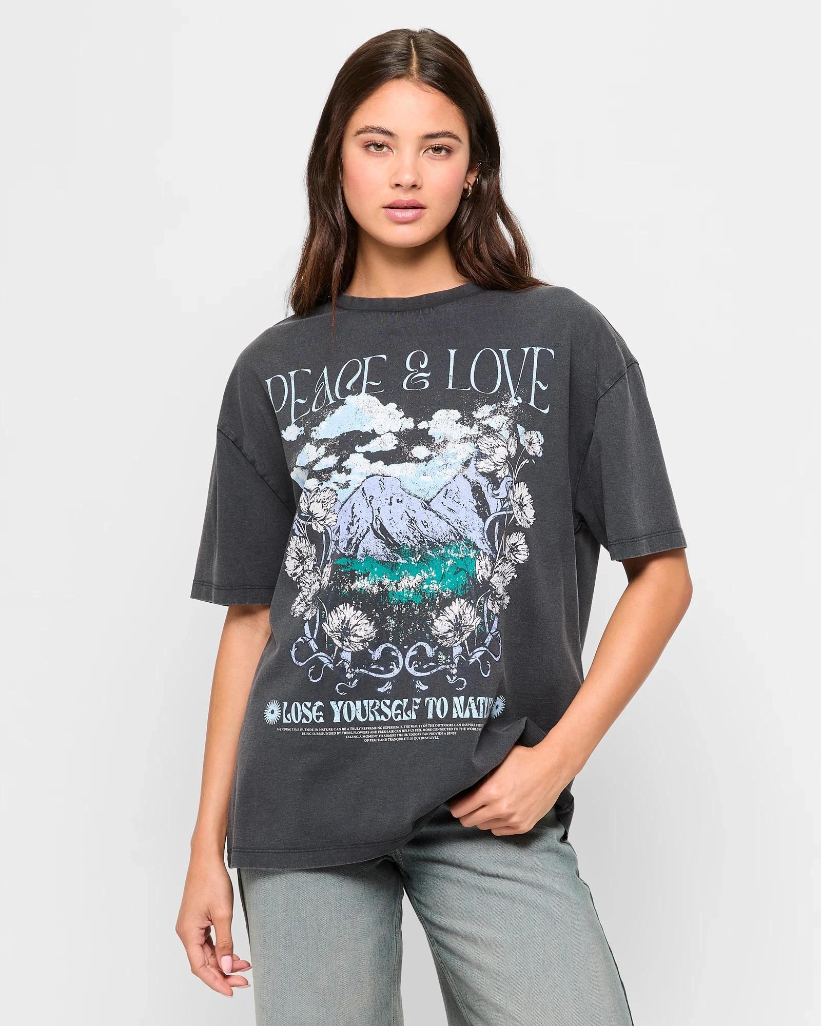 1 Australian Cotton Boyfriend T-shirt - Lily Loves FLORAL OUTDOORS, 1 of 5