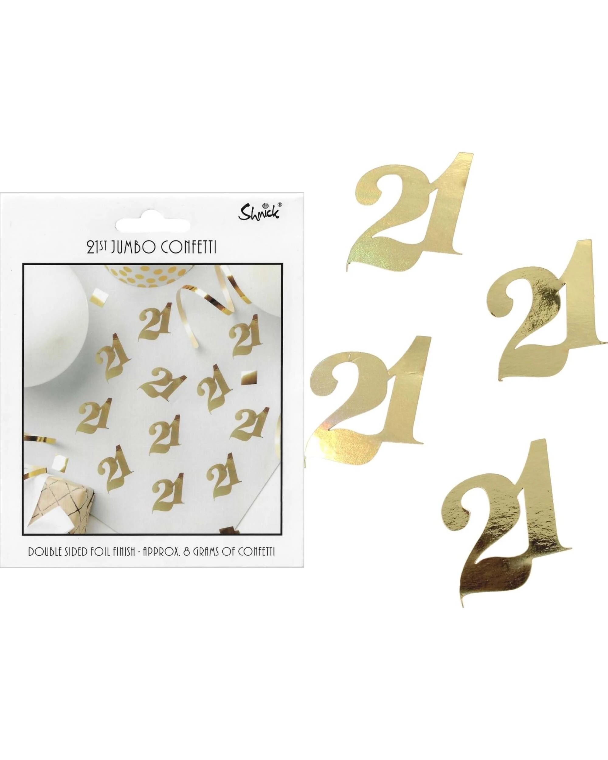 1 Shmick 21st Birthday Jumbo Confetti 8g - Gold, 1 of 1