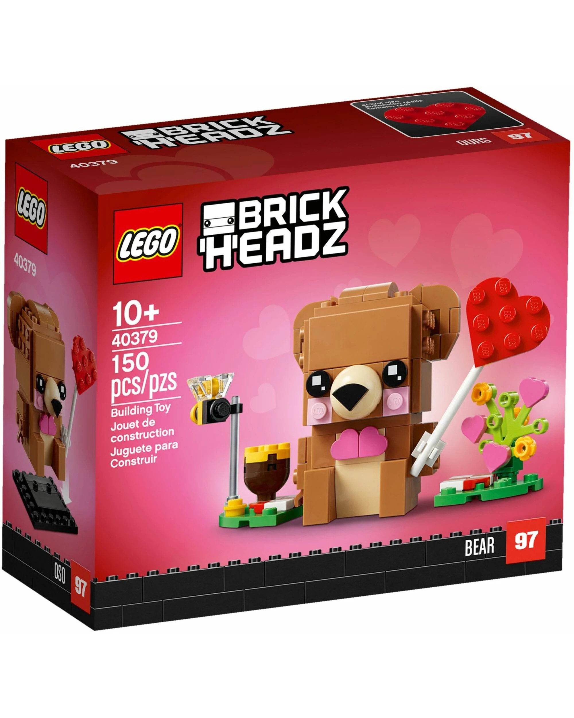 1 LEGO 40379 Valentine's Bear BrickHeadz Building Kit, 1 of 1