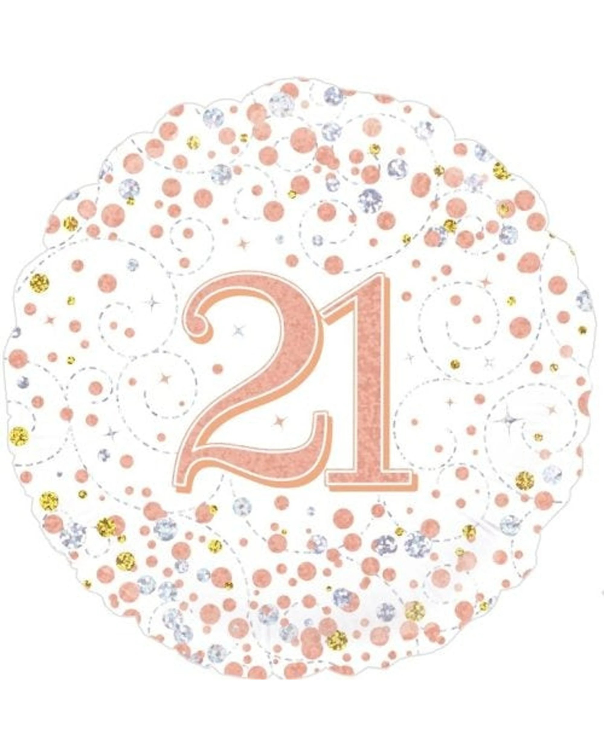 1 Alpen Foil Balloon Sparkling Fizz 21 Party Decoration 45cm - Gold, 1 of 1