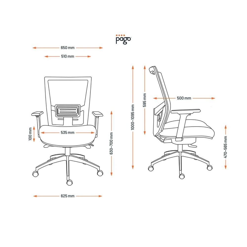9 Pago Radar III Mesh Ergonomic Chair Black Ergonomic Chairs and Desk Chairs, 9 of 10