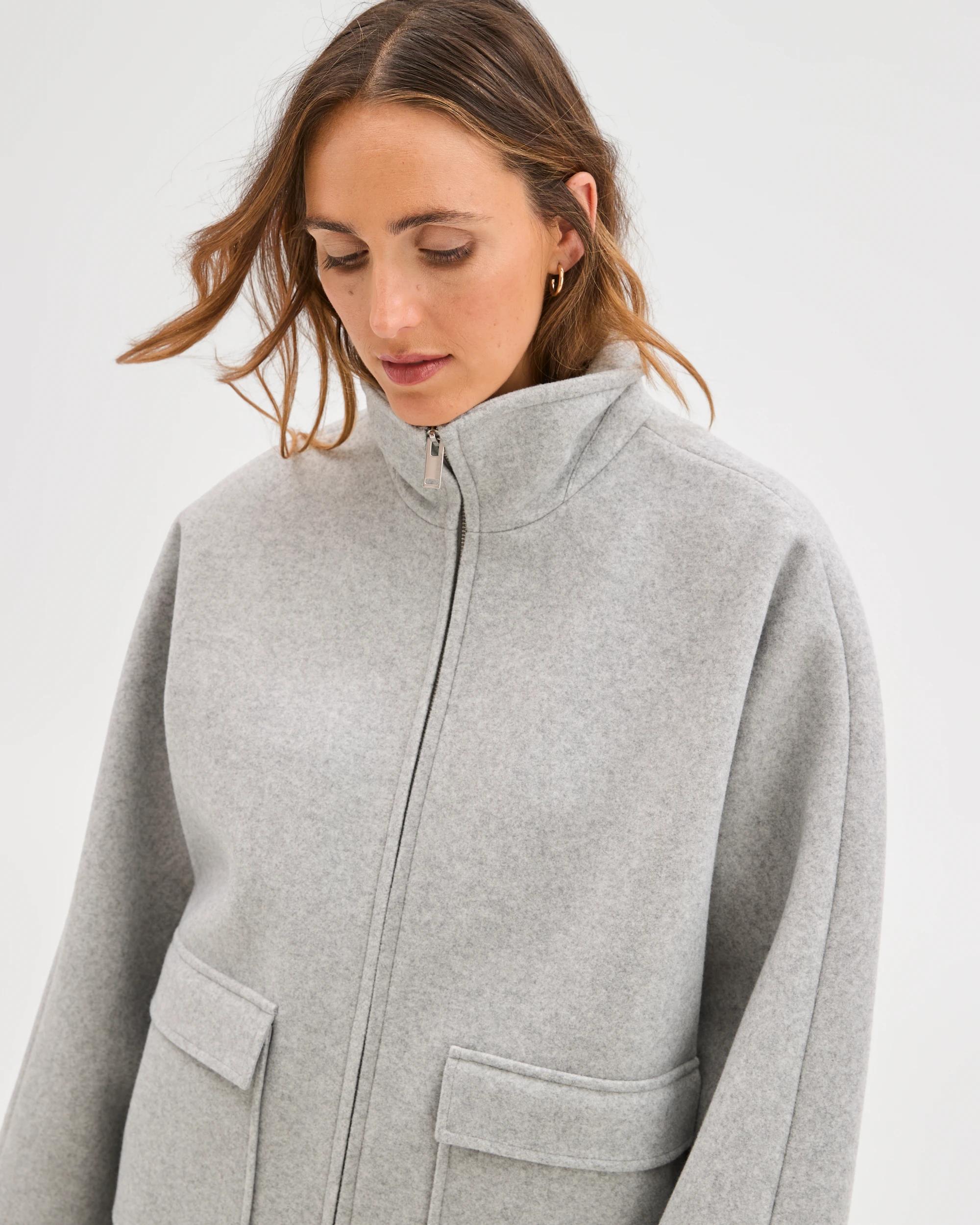 5 Target Woman Brushed Collar Zip Through Jacket GREY MARLE, 5 of 7