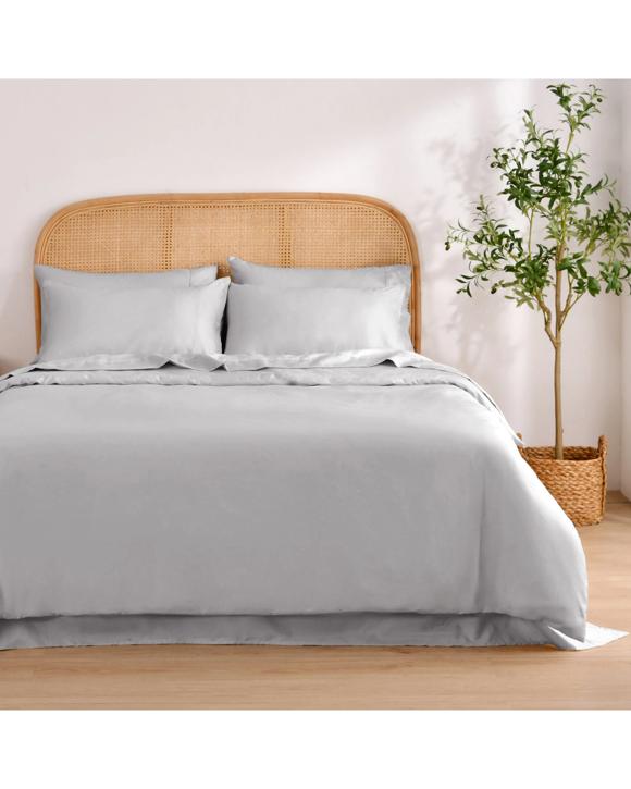 Dreamaker 1500TC Cotton Rich Sateen Quilt Cover Set - Double Bed - Dove Grey