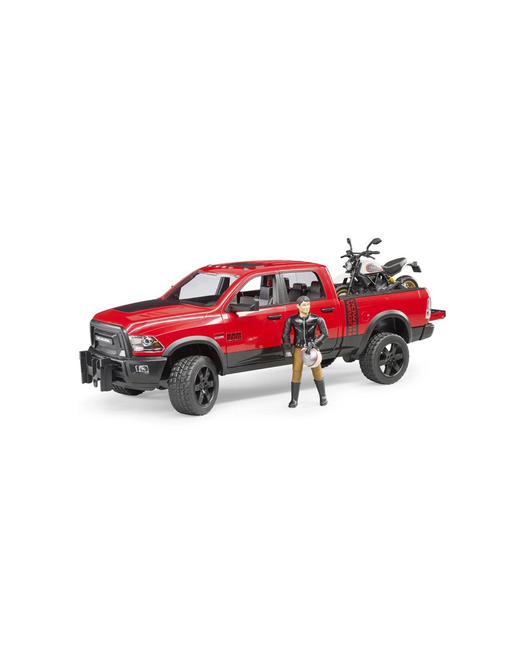 1 Bruder 1:16 Power Wagon Red Toy Truck With Motorcycle Kids 4+ - Red, 1 of 4