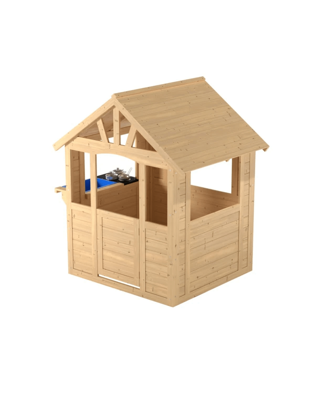 2 Activo Let's Go Play: Wooden Cubby House with Kitchen, 2 of 5