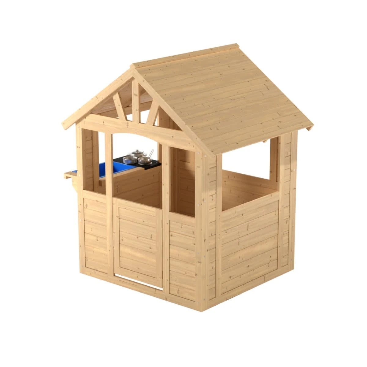 2 Activo Let's Go Play: Wooden Cubby House with Kitchen, 2 of 5