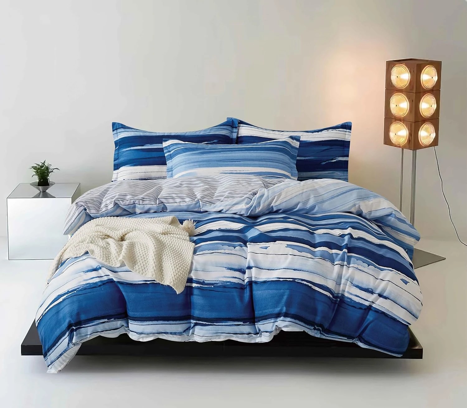 1 CleverPolly Printed Microfibre Reversible Quilt Cover Set - Ethan - Queen Bed, 1 of 6
