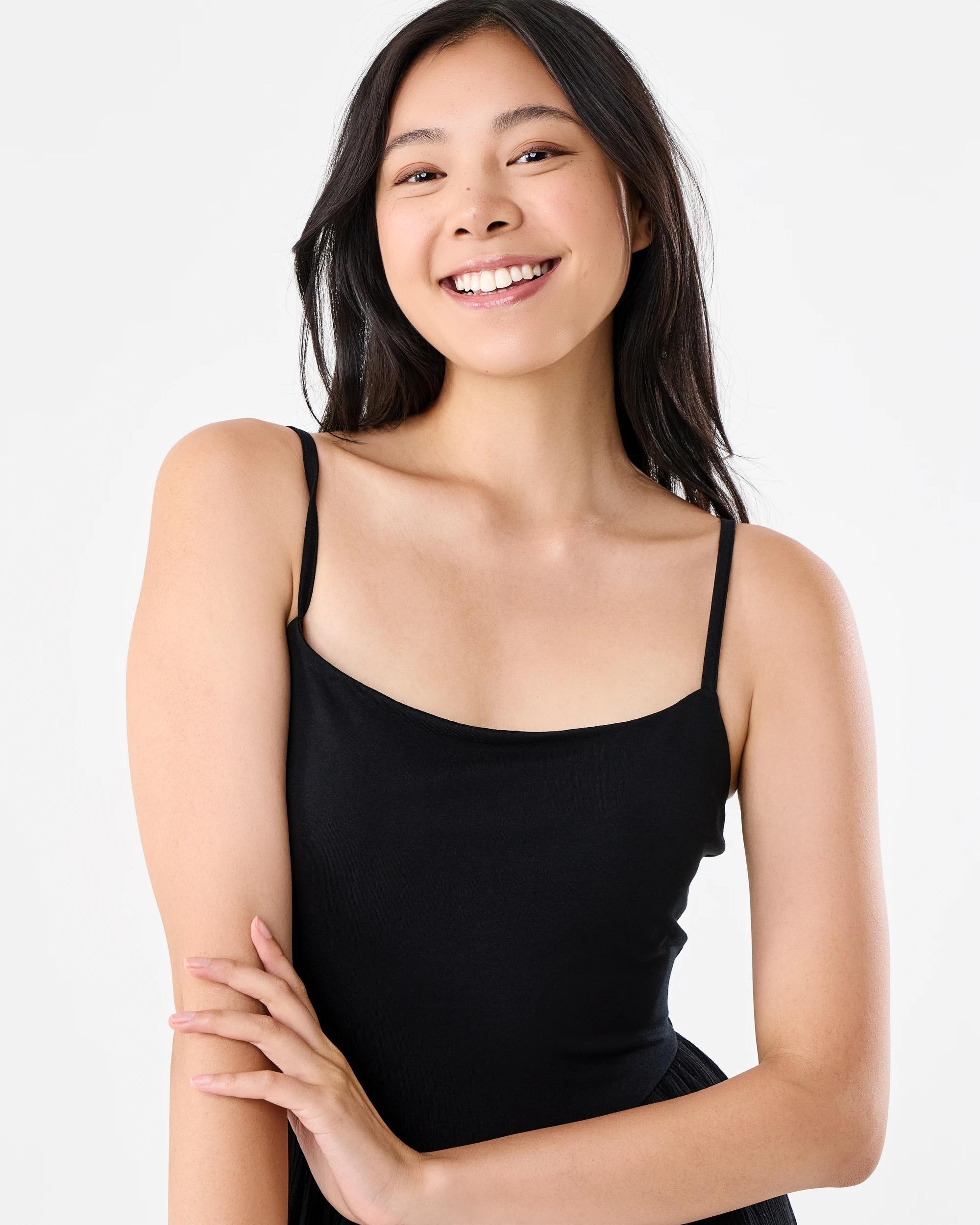 4 Sleeveless Knit Woven Midi Dress Black, 4 of 8