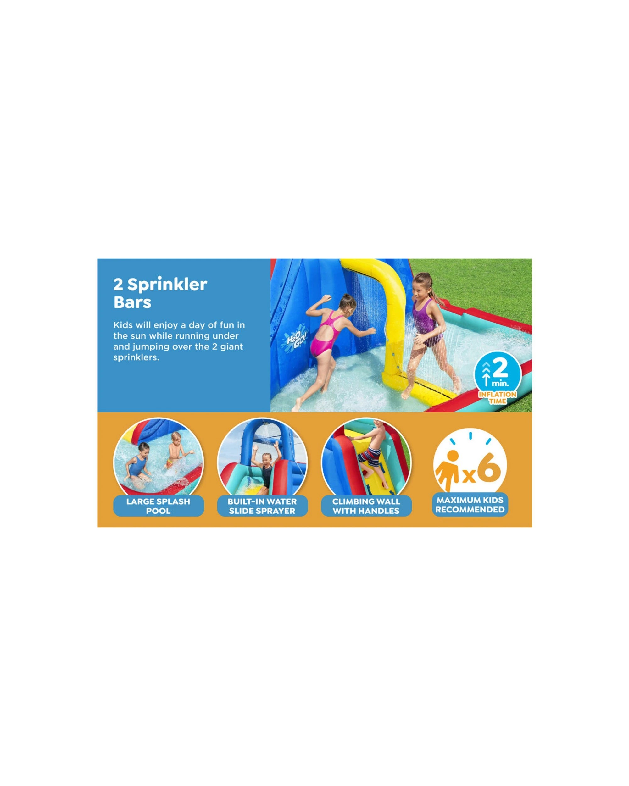 4 Bestway H2O Go Waterfall Waves Kids Inflatable Water Park Pool 5y Plus - Multi, 4 of 5