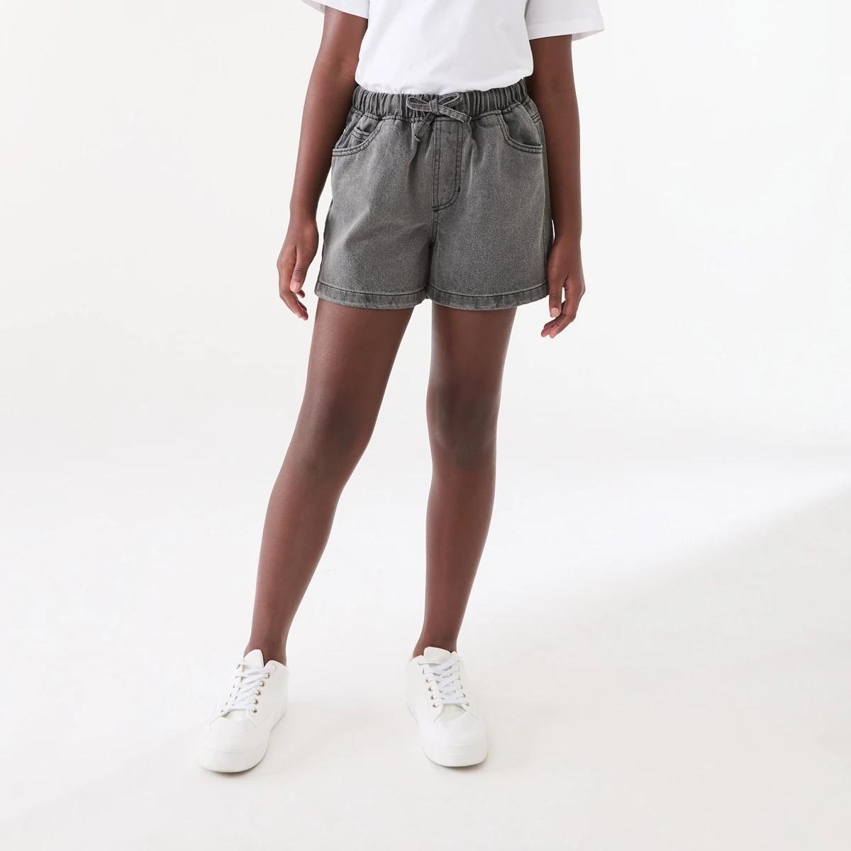 1 Pull On Denim Shorts DENIM BLACK, 1 of 6