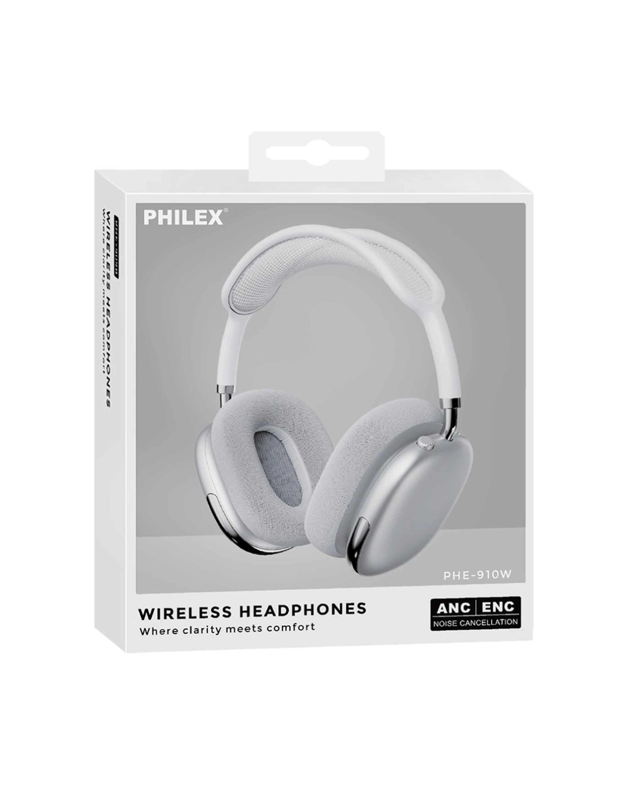 1 Sansai Wireless Bluetooth Headphones ANC Ultra Lightweight Foldable Design - Silver, 1 of 3