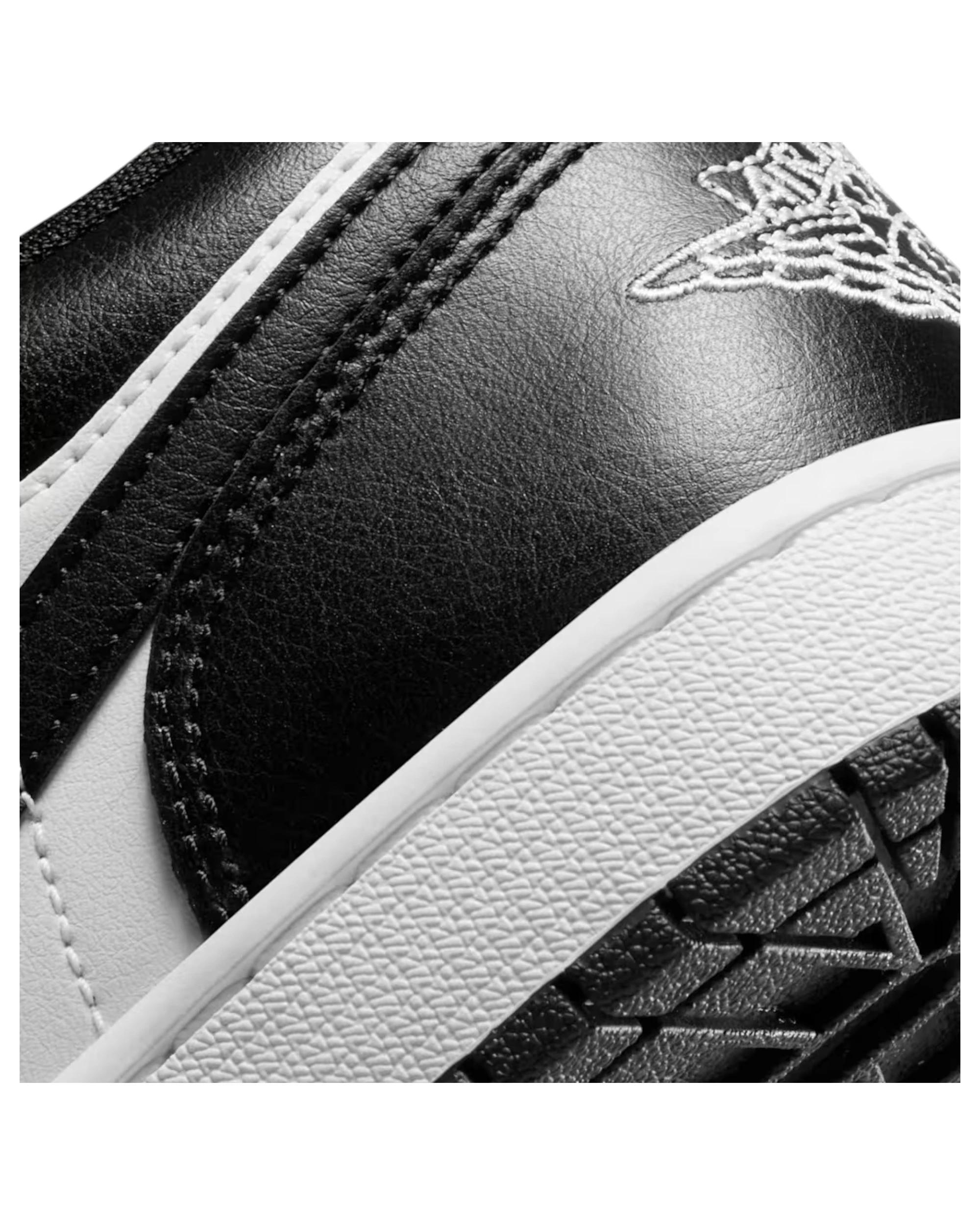 7 Nike Womens Air Jordan 1 Low Athletic Shoes BLACK/WHITE, 7 of 8