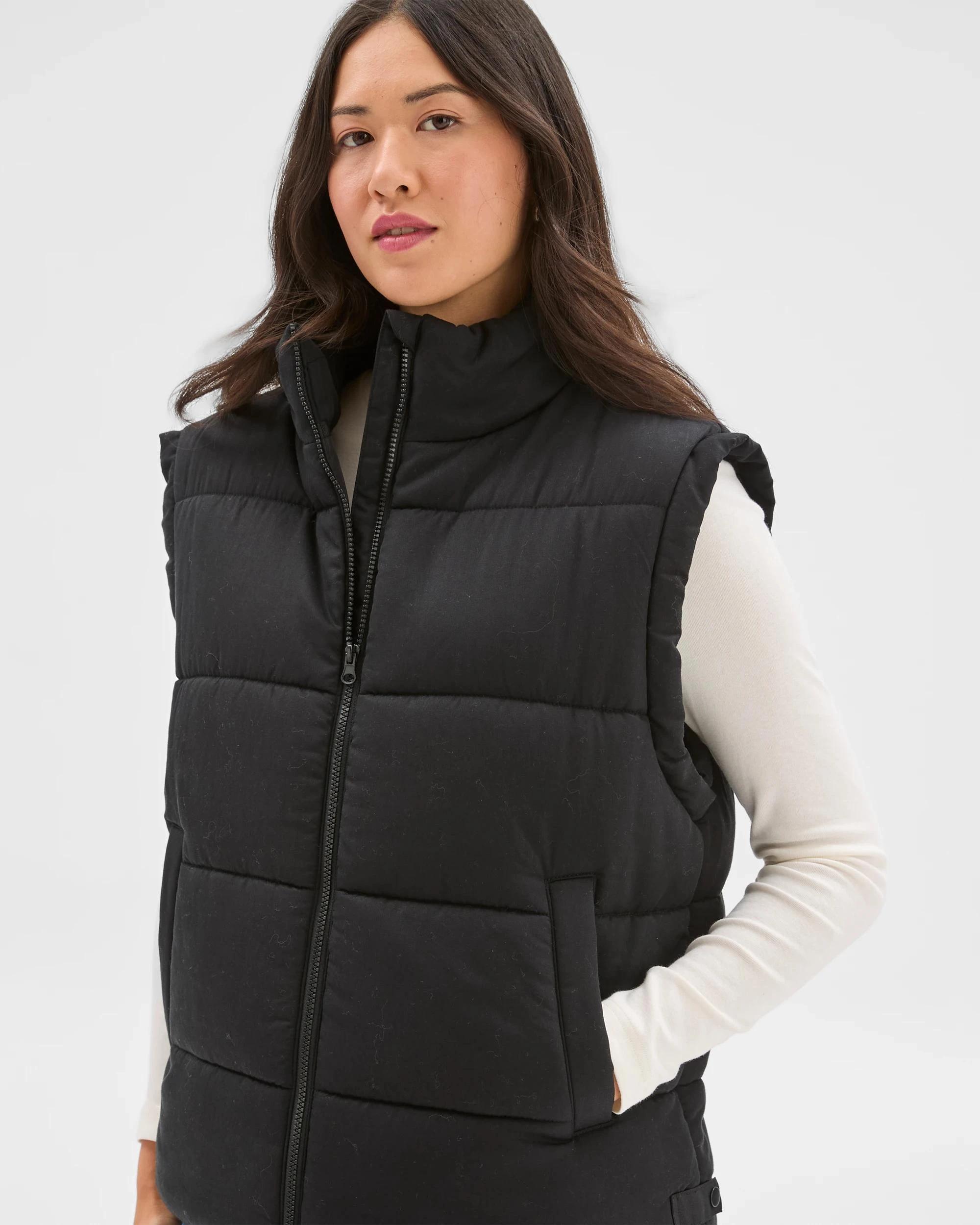 4 Target Woman Oversized Quilted Vest BLACK, 4 of 7