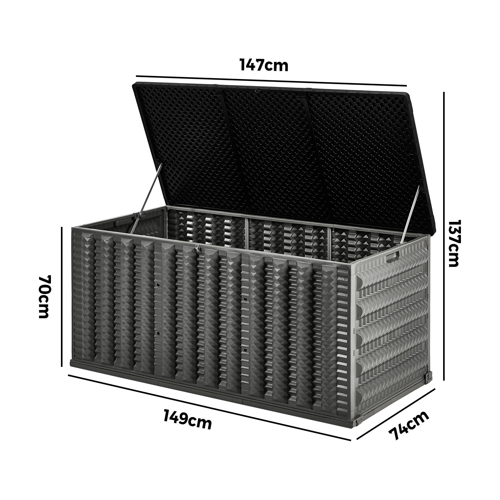 Livsip Outdoor Storage Box 680L Foldable Container Garden Bench Tool ...