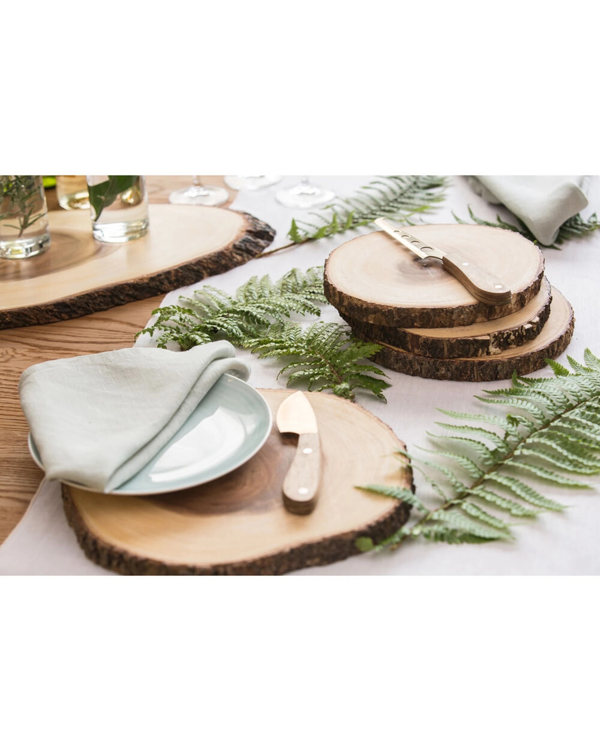 4 Artesa Rustic Medium Round Wooden Serving Board Entertaining 29cm Acacia - Multi, 4 of 4