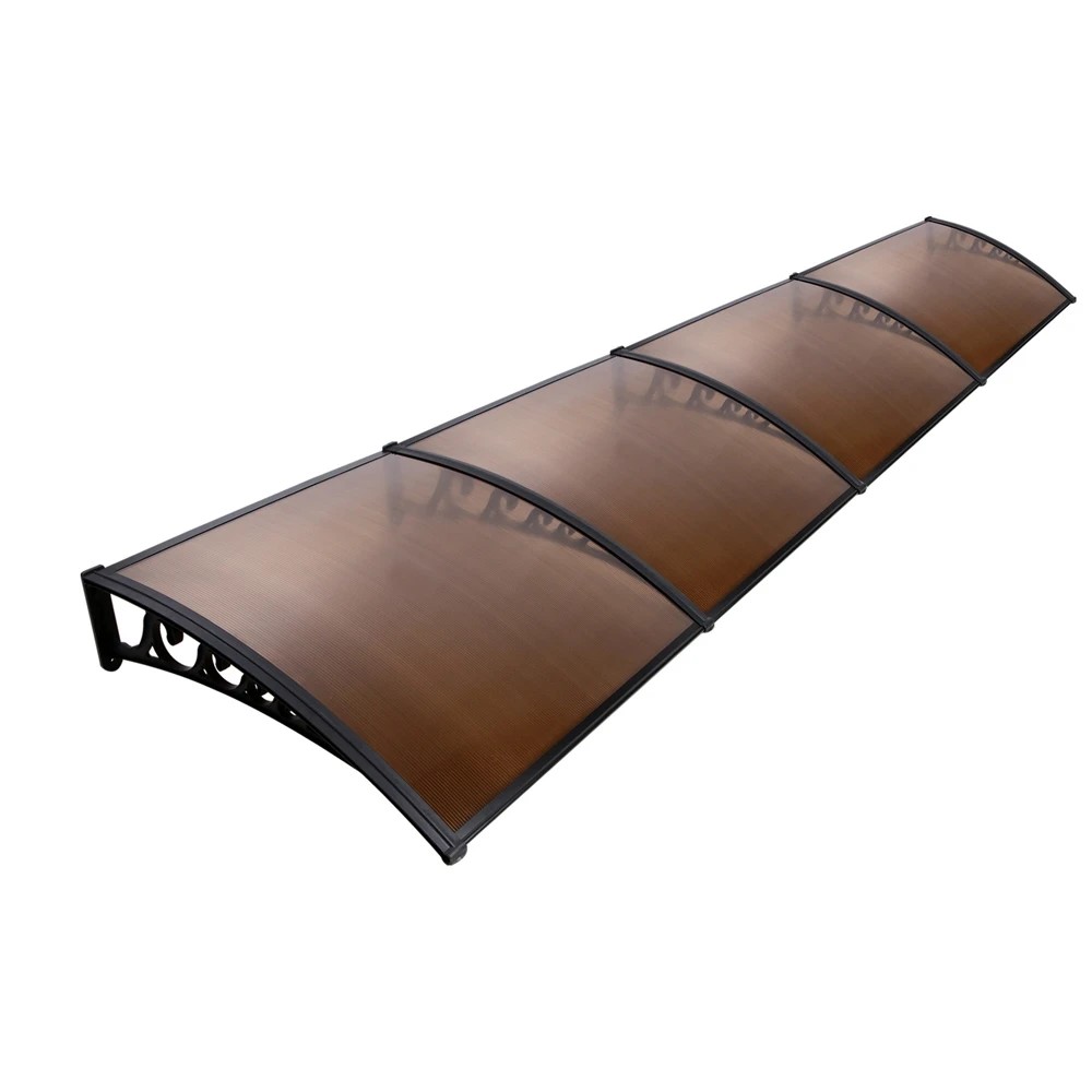 1 Instahut Window Door Awning 1mx4m - Brown, 1 of 7