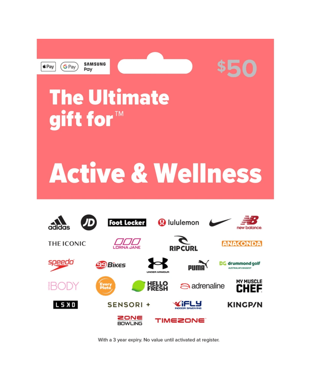 The Ultimate Active & Wellness $50 Gift 