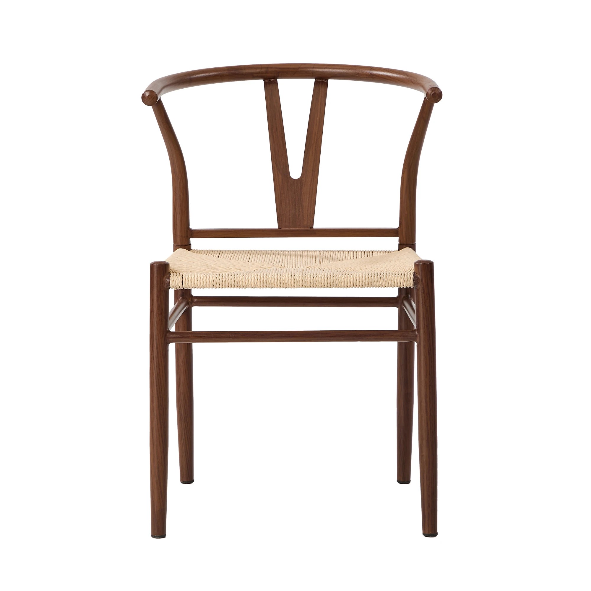 7 Oikiture 6x Dining Chair Metal Hans Wegner Chair Wishbone Cafe Lounge Walnut - Brown, 7 of 10