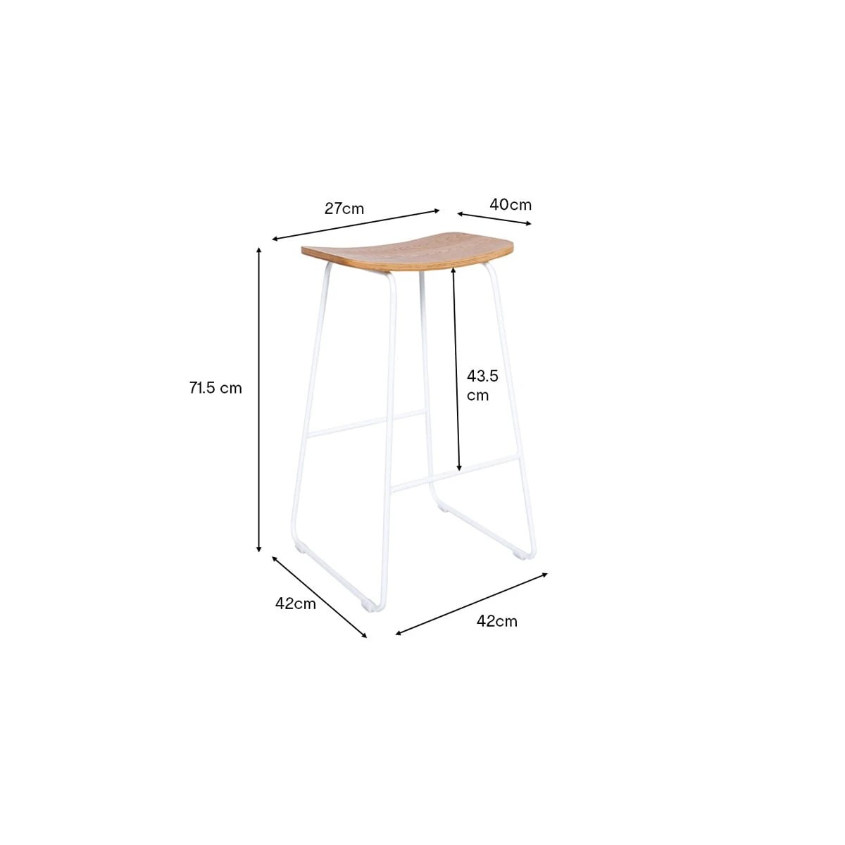 8 71cm Bar Stool - White, 8 of 8
