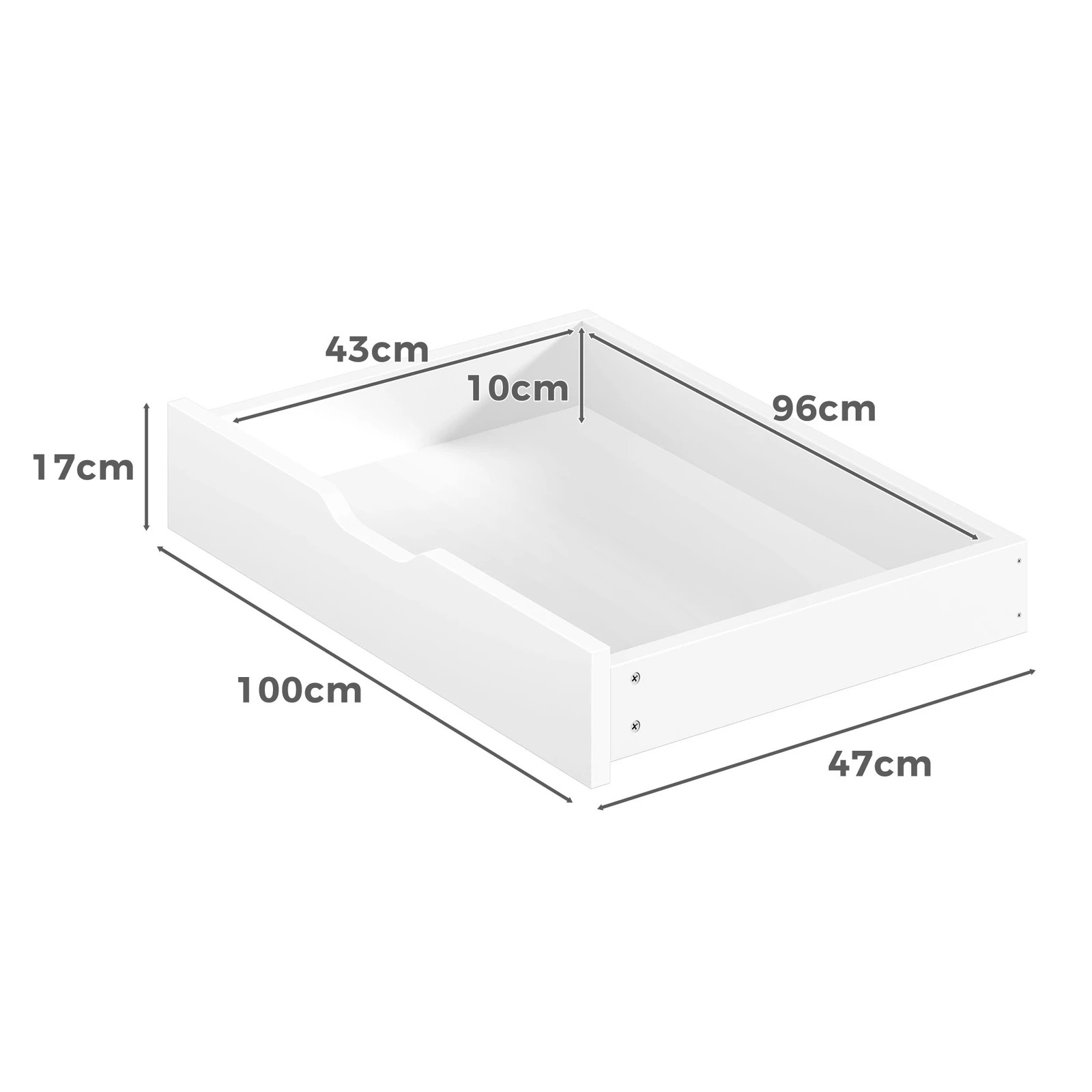 10 Alfordson Wooden Bed Frame King Size with Charging Station & 2 Drawers - White, 10 of 10