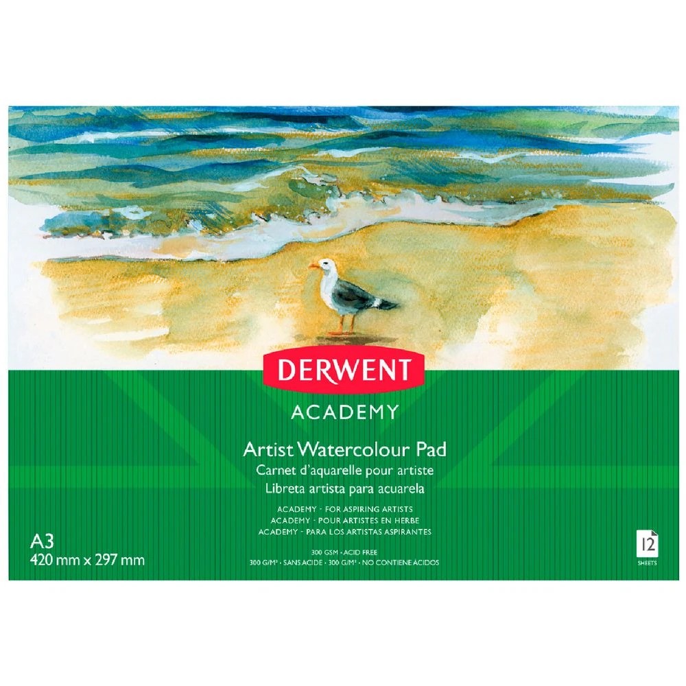 1 Derwent Academy A3 Watercolour Pad Landscape 12 Sheet, 1 of 1