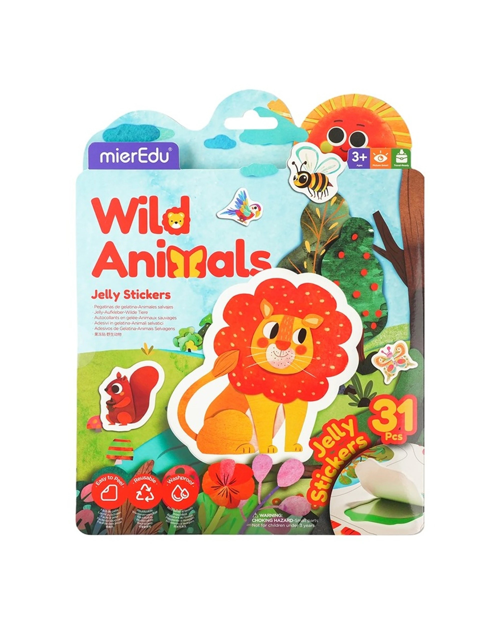 1 Mieredu Jelly Stickers Wild Animals Kids Activity Craft Toy - Multi, 1 of 3