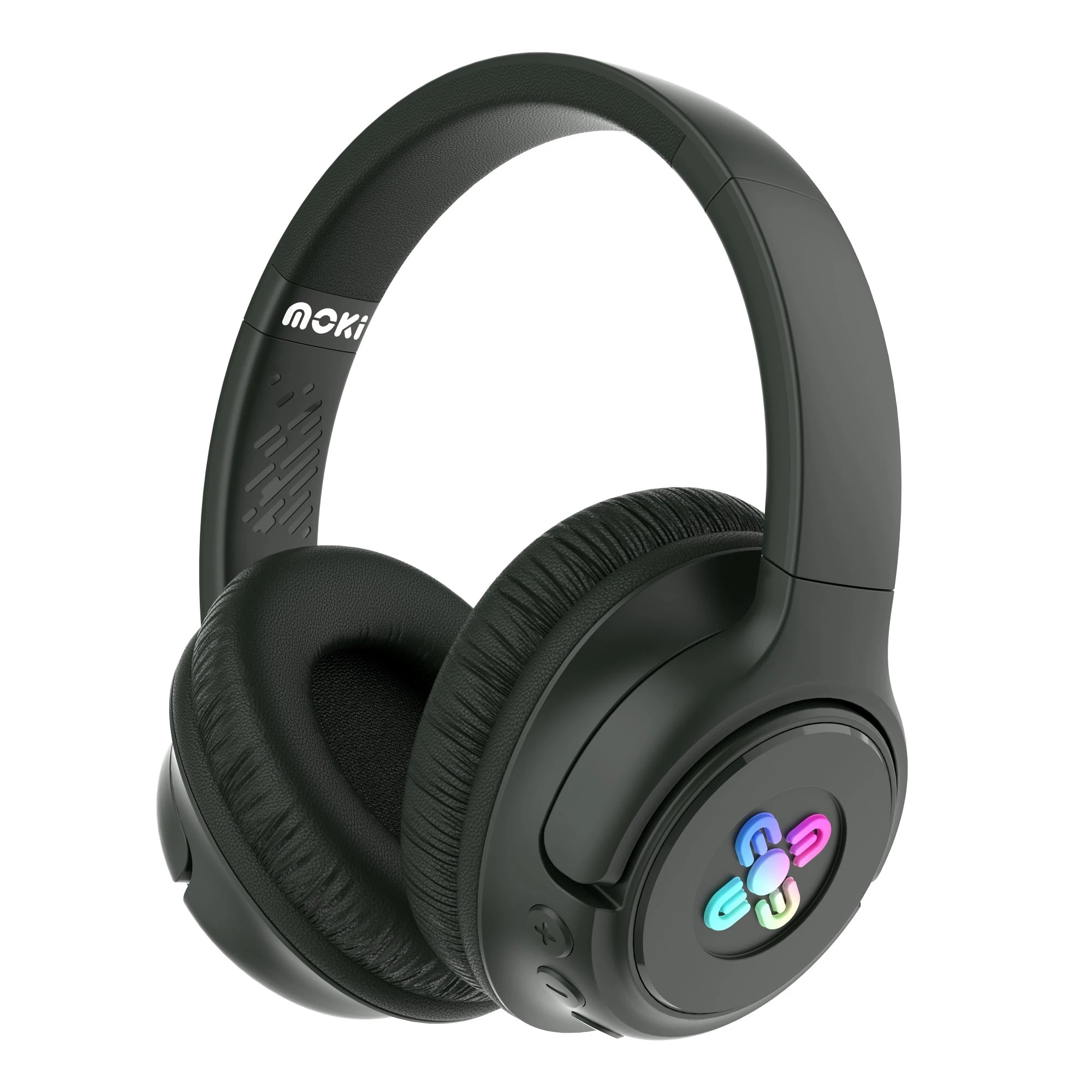 1 Moki Mixi LED Volume-Limited Wireless Headphones - Black - Black, 1 of 3