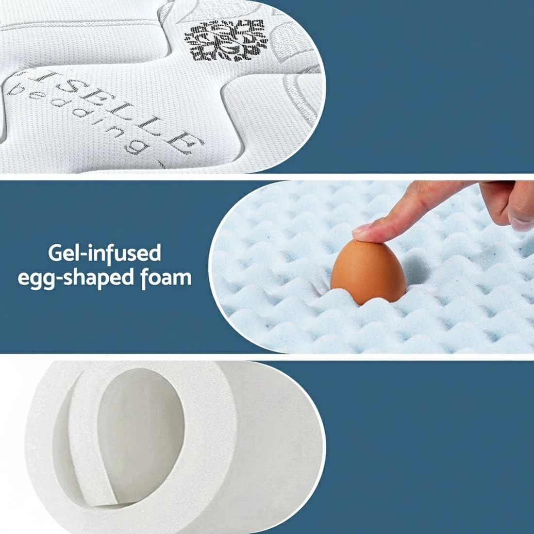 6 Giselle Bedding Double Mattress 35cm Bed in a Box Pocket Spring Gel Memory Foam - Double Bed - Multi, 6 of 10