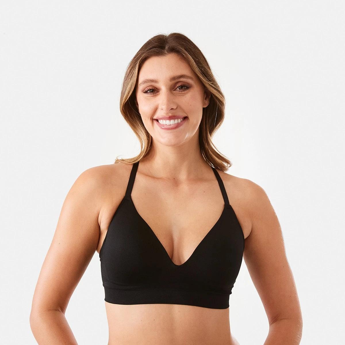 4 2 Pack Wirefree Racerback T-shirt Bra SOFT CLAY, BLACK, 4 of 9