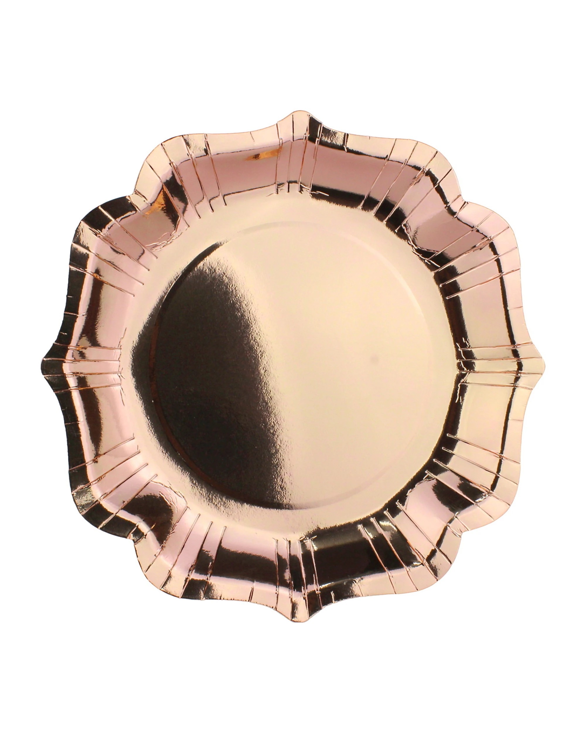 1 Magic Pro Rose Foil Small Scalloped Paper Plates Pack of 6 - Gold, 1 of 1