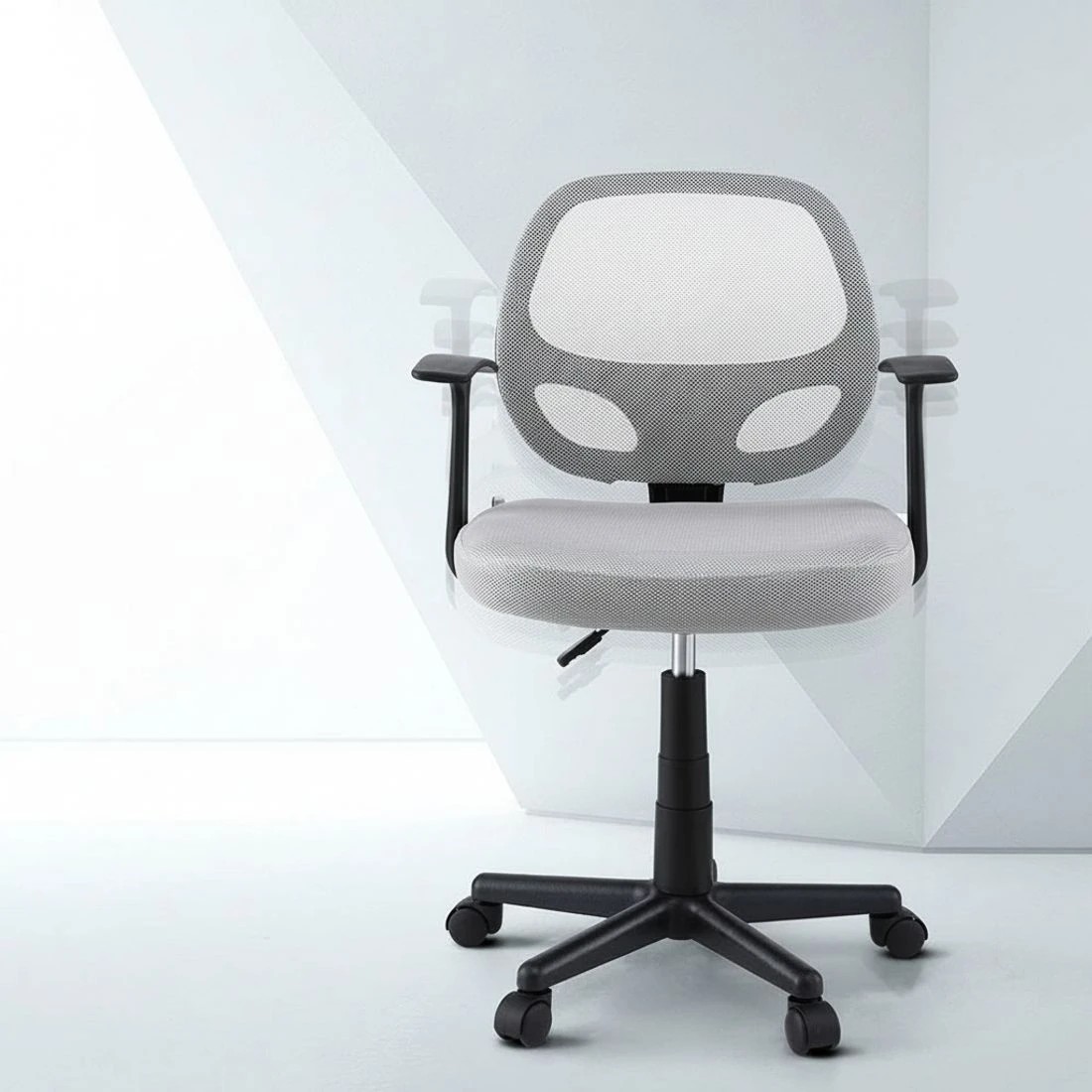 4 Artiss 2x Mesh Office Chair Computer Gaming Desk Chairs Work Study Mid Back - Grey, 4 of 6