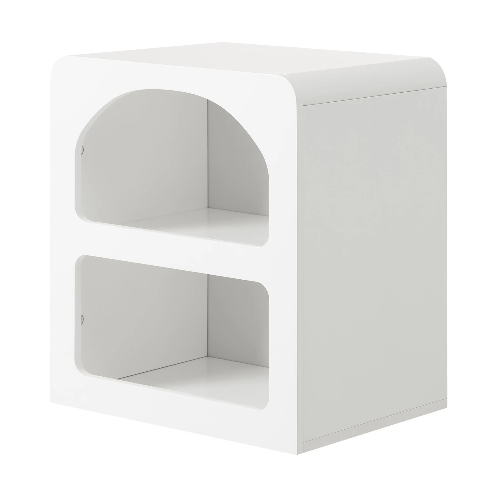 8 Oikiture Bedside Tables Set of 2 Display Shelf Storage Cabinet Nightstand - White, 8 of 9