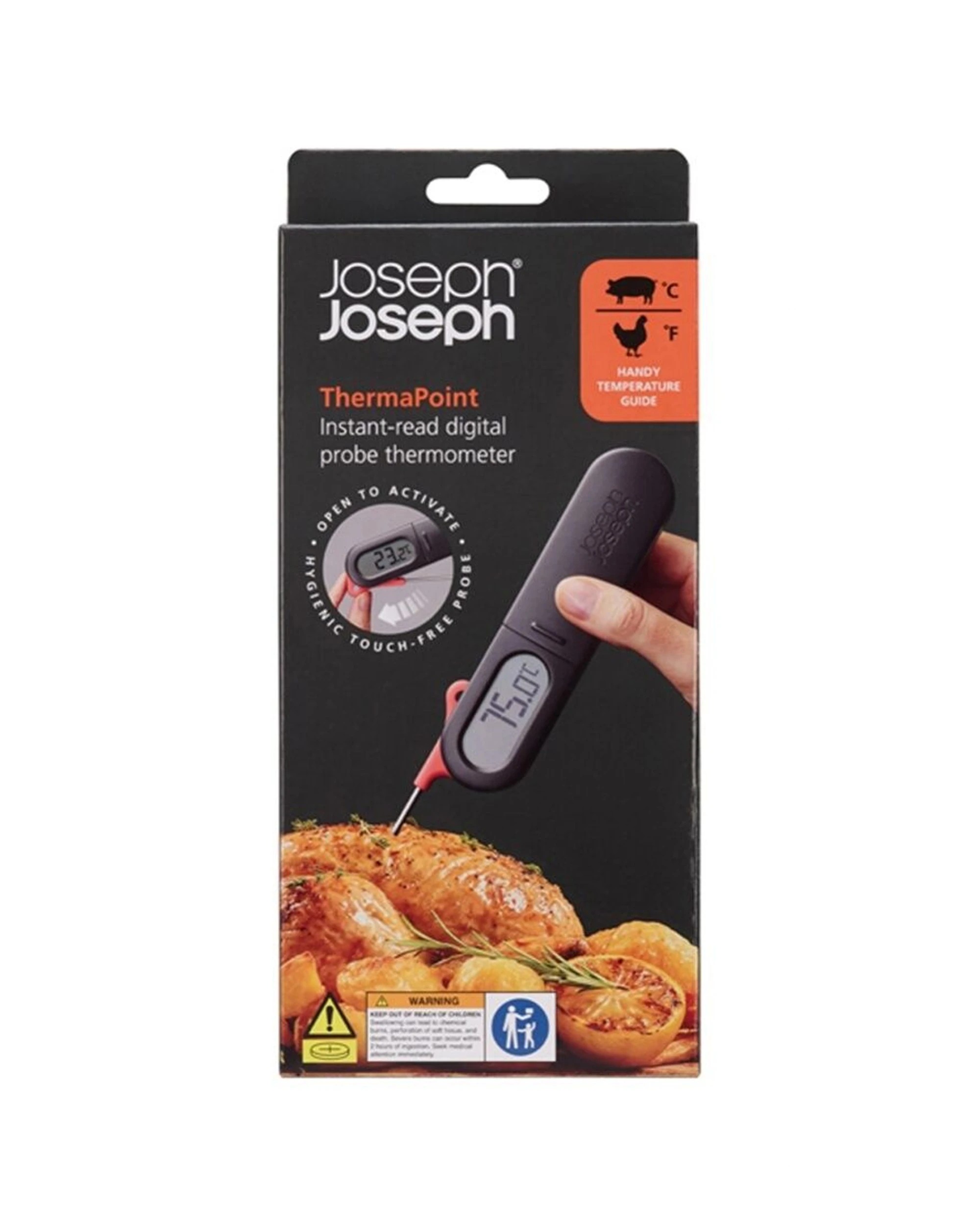 3 Joseph Joseph ThermaPoint Digital Food Probe Thermometer Hygienic Touch-Free Graphite - Grey, 3 of 7