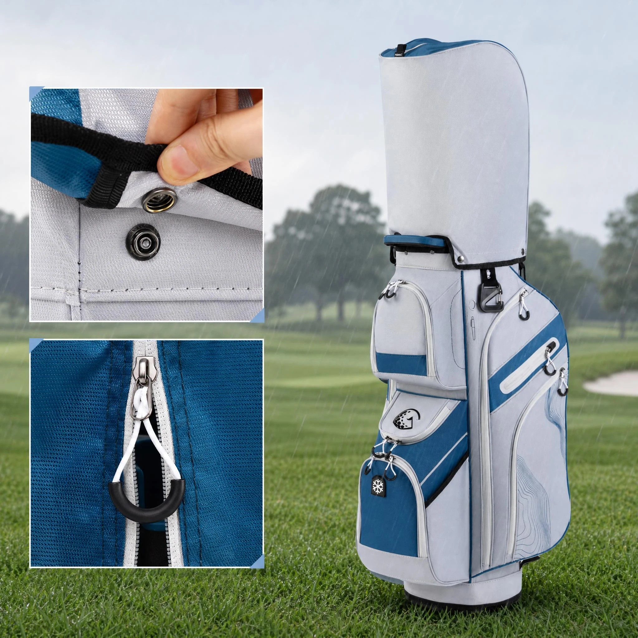 5 Costway Golf Cart Bag Molded Lock Top Golf Travel Bag w/14-Way Dividers & 11 Pockets Men Women - Blue, 5 of 7