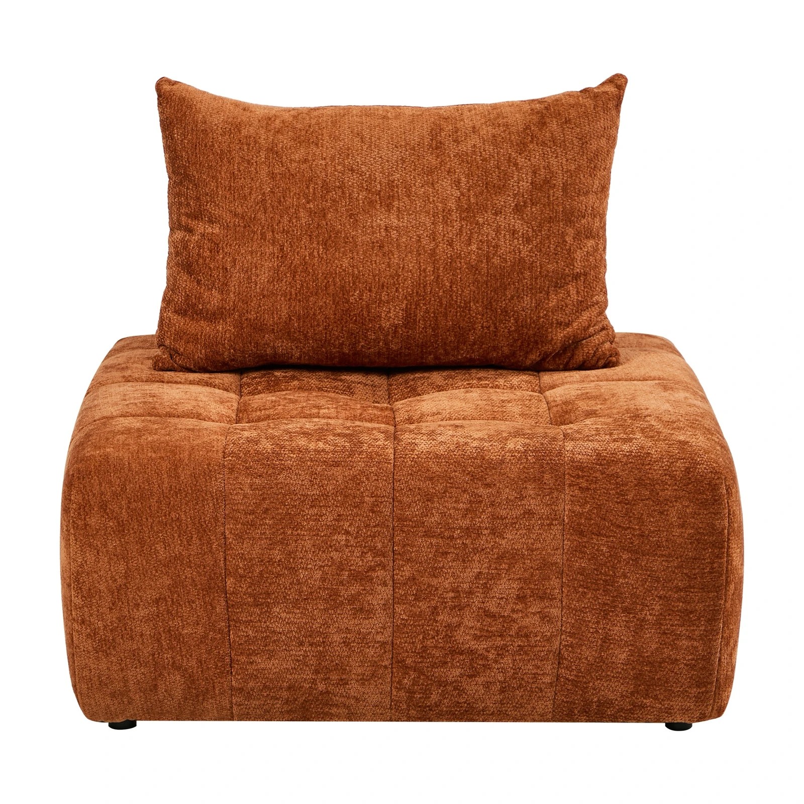 8 Oikiture 3x Chenille Modular Sofa Floor Lounge Chair w/Pillow TOFU Armless Chairs - Brown, 8 of 9