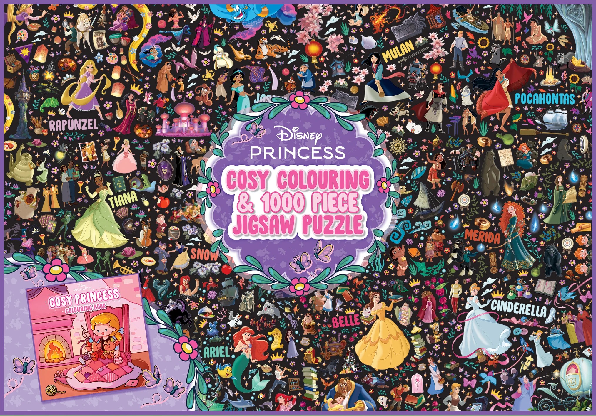 2 Disney Princess: Cosy Colouring Book & 1000 Piece Jigsaw Puzzle - Book, 2 of 3