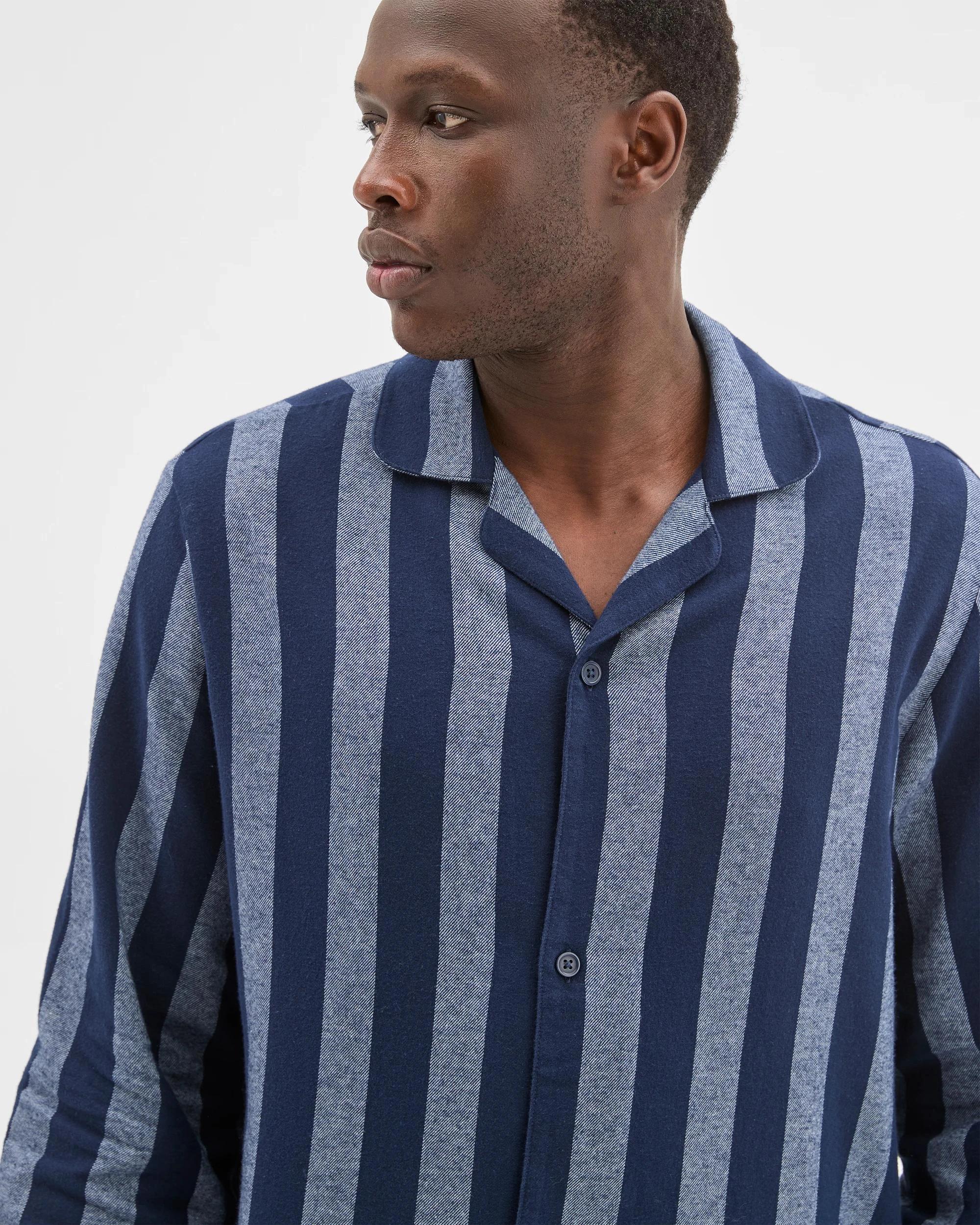 5 Maxx Flannelette Pyjama Set NAVY STRIPE, 5 of 7
