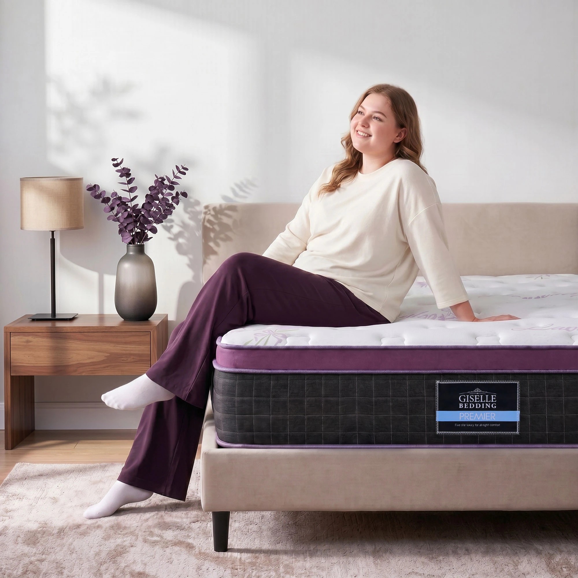 5 Giselle Bedding Euro Top Mattress Firm Pocket Spring Edge Support - King Bed - Multi, 5 of 9