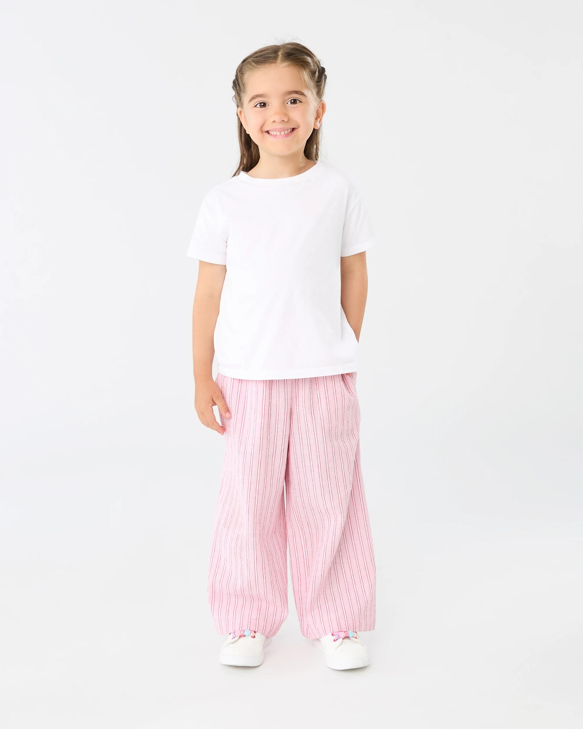4 Woven Wide Leg Pants Pnk Stripe, 4 of 5