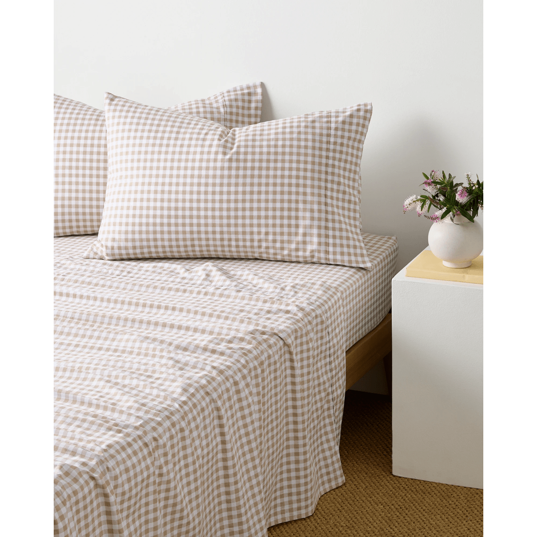 1 Target Rian Check Australian Cotton Stonewash Sheet Set
 - Queen Bed
 - Natural, 1 of 2