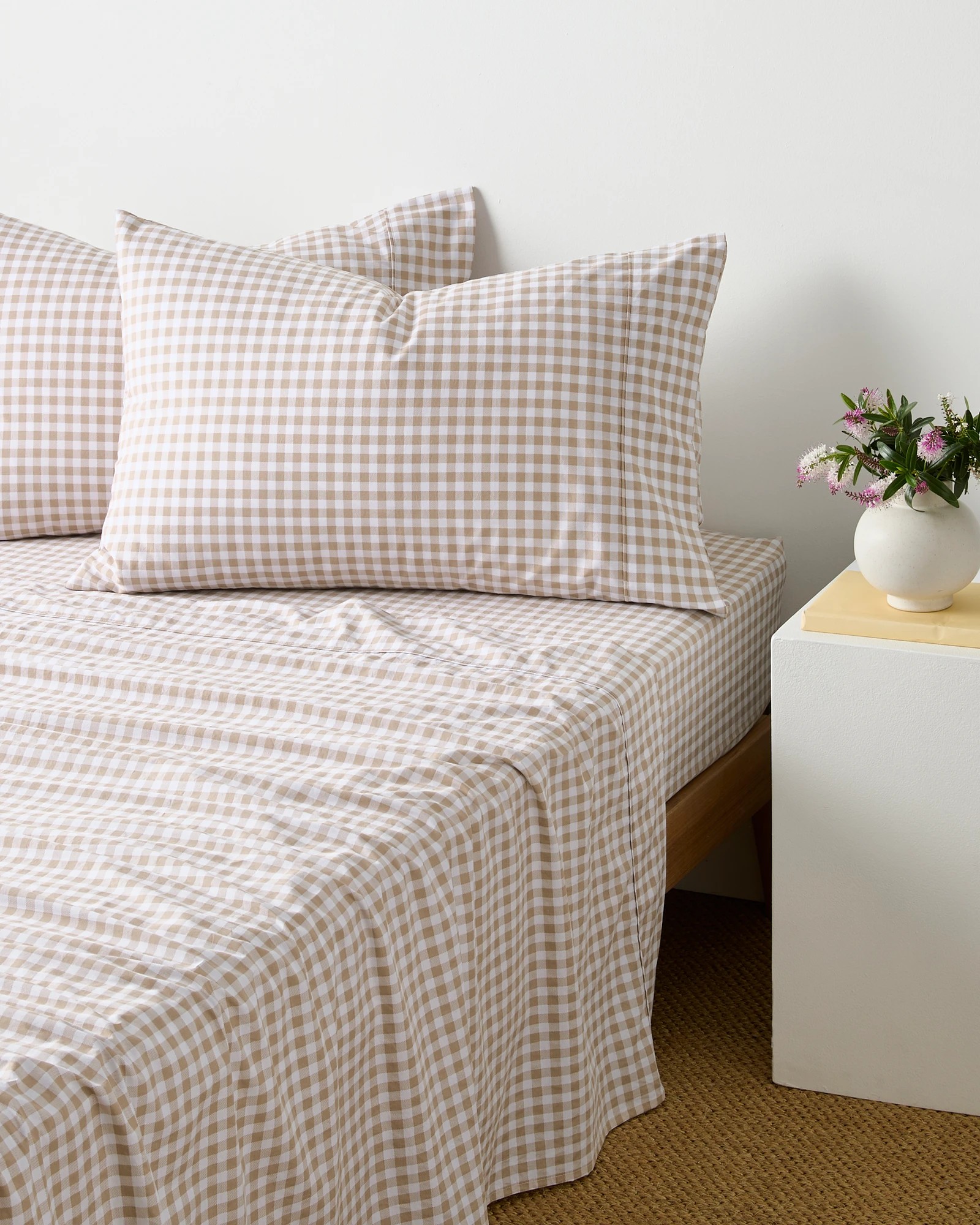 1 Target Rian Check Australian Cotton Stonewash Sheet Set
 - Queen Bed
 - Natural, 1 of 2