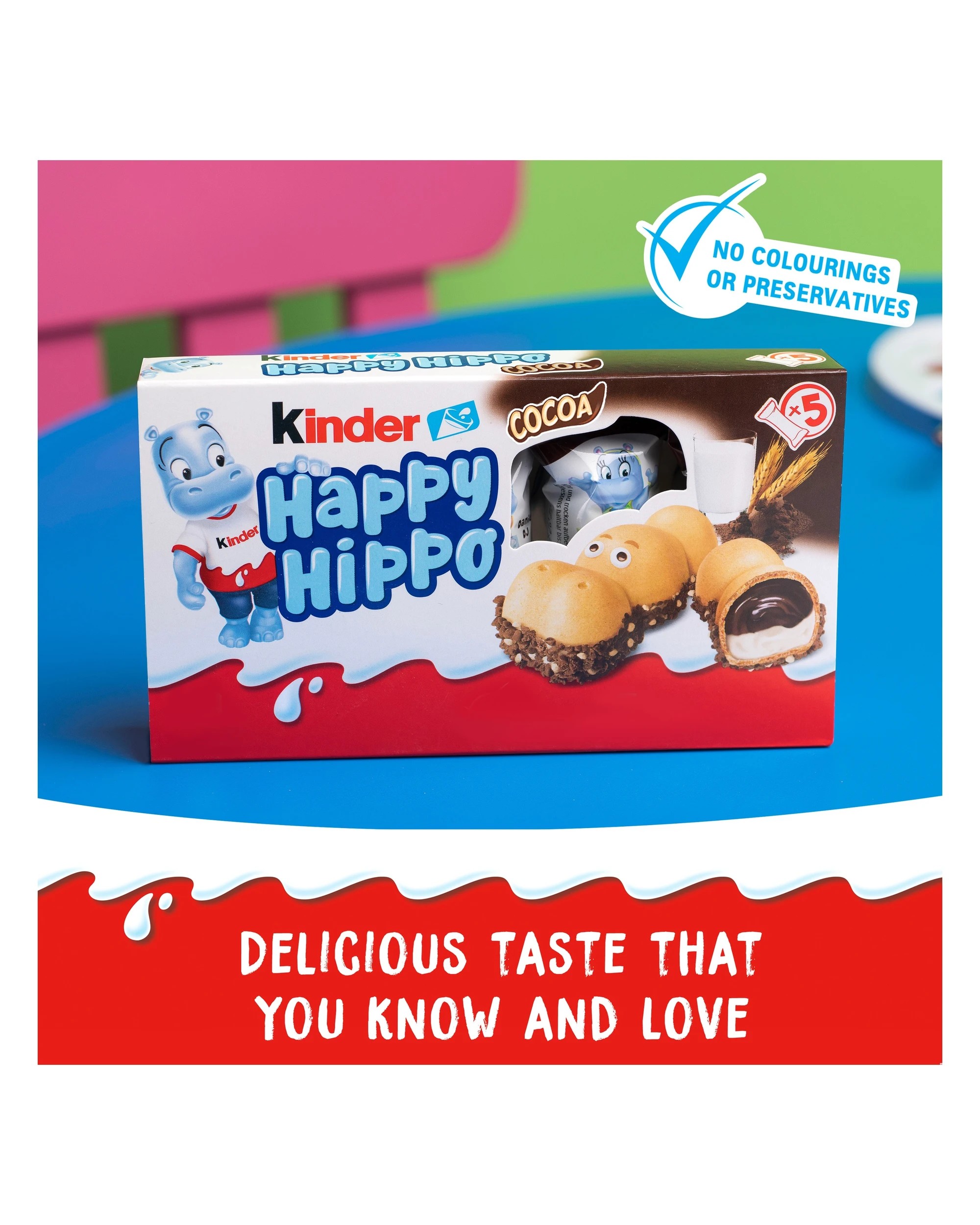 4 5 Pack Kinder Happy Hippo Cocoa Biscuit 103.5g, 4 of 6