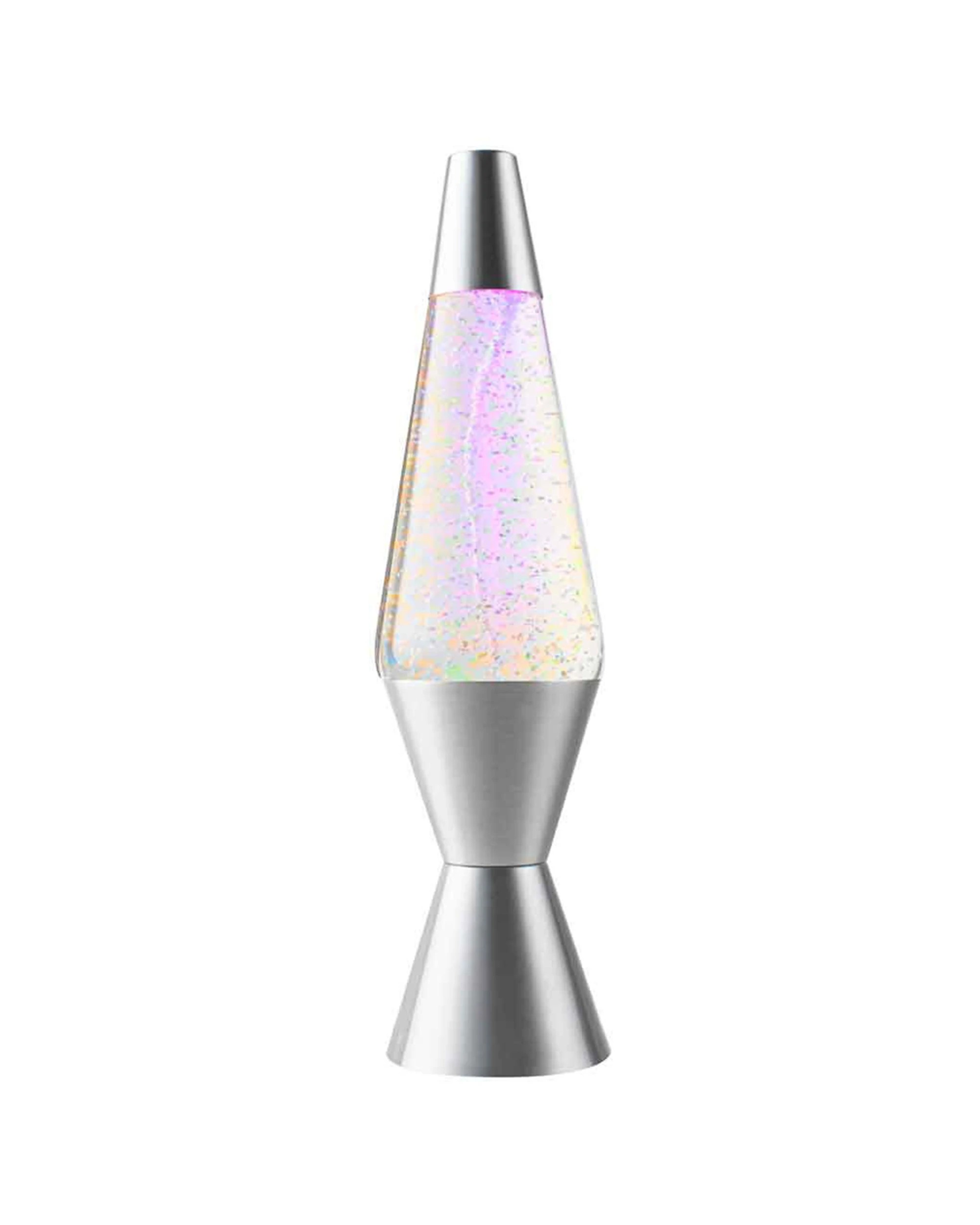 1 LMD Twister Lava LED Lamp Children Adult Room Tabletop Decor 26cm - Silver, 1 of 4