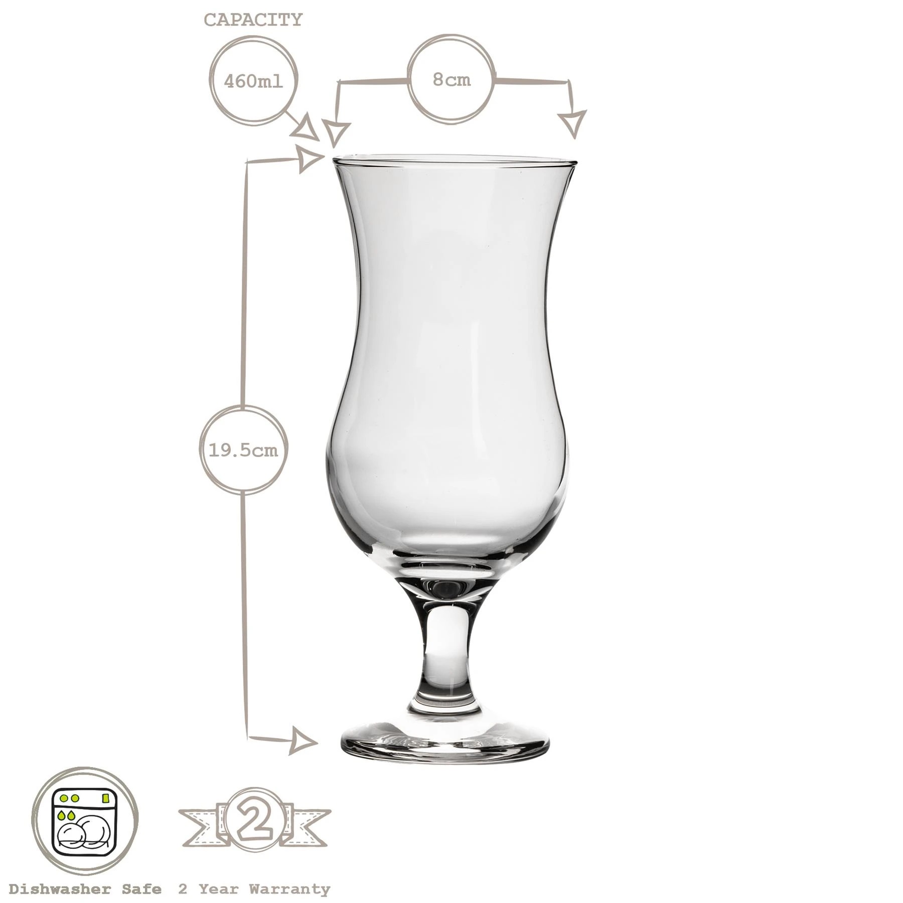3 LAV Fiesta Pina Colada Glasses - 460ml - Pack of 6 - Clear, 3 of 5