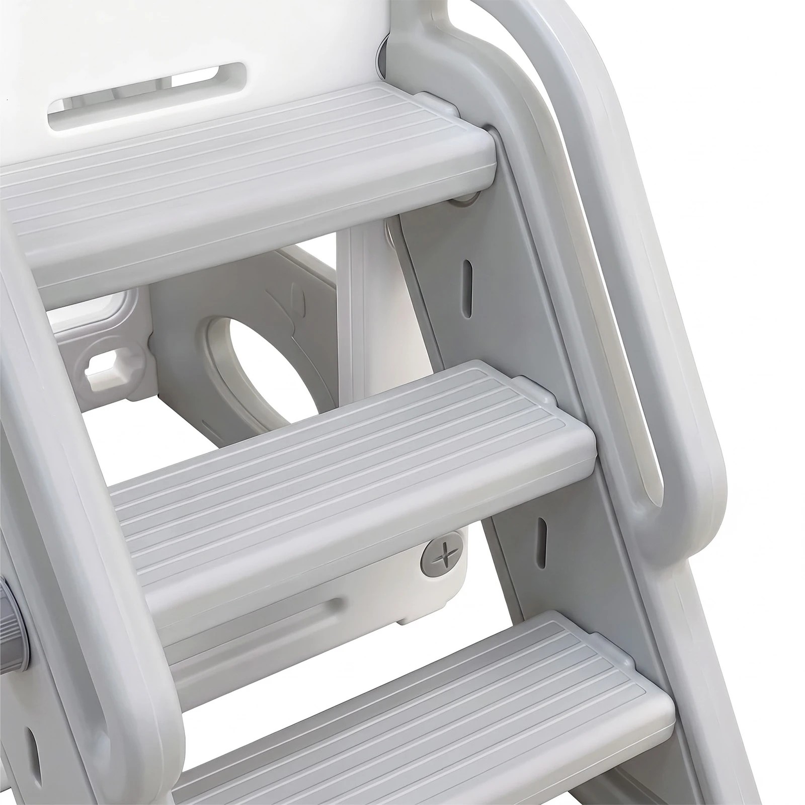 9 Advwin 6 in 1 L-Shaped Toddler Slide Indoor Baby Slide Kids Playset Outdoor Playground - Grey, 9 of 9