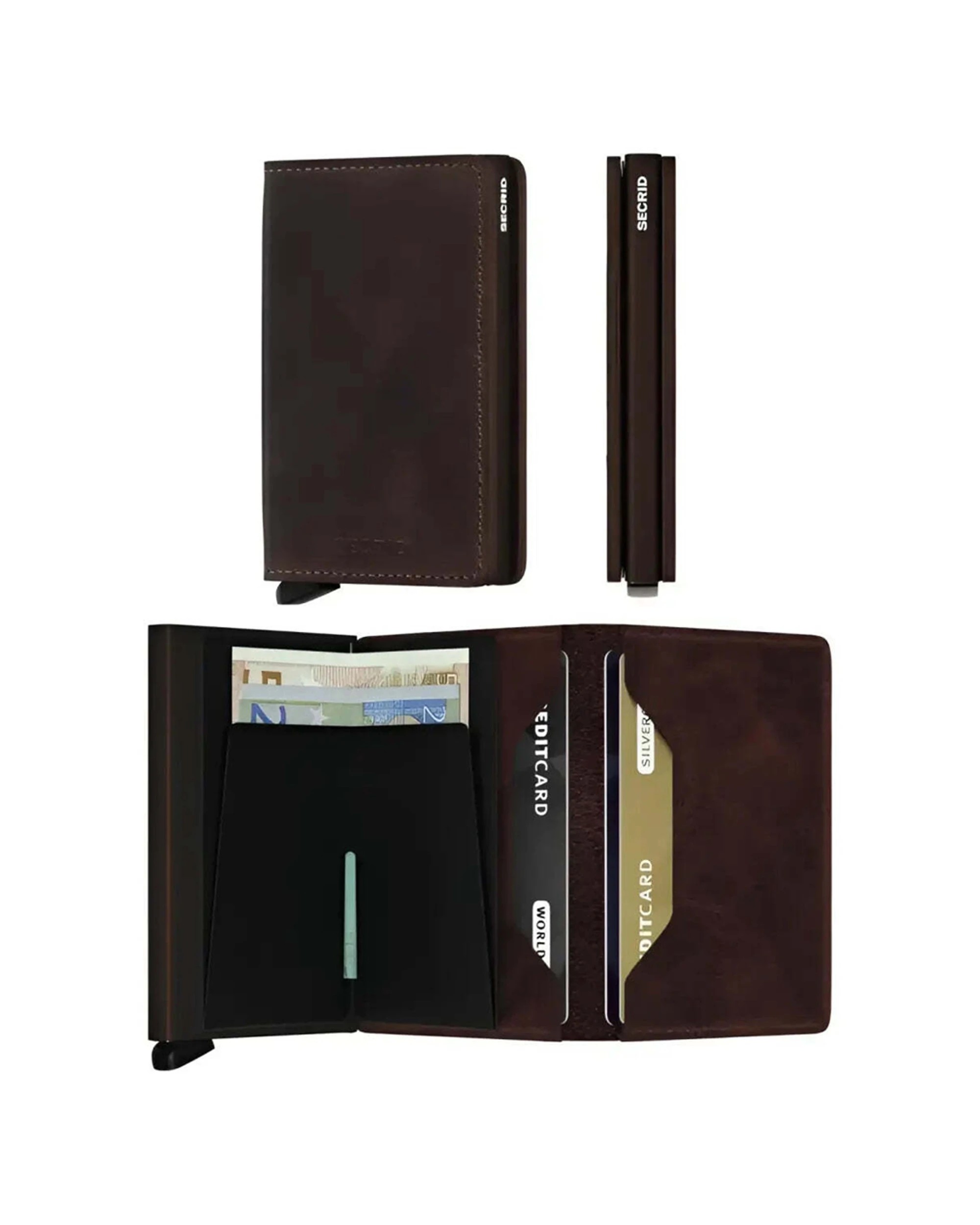 3 Secrid Slimwallet Compact RFID Wallet Durable Protection Vintage Chocolate - Brown, 3 of 4
