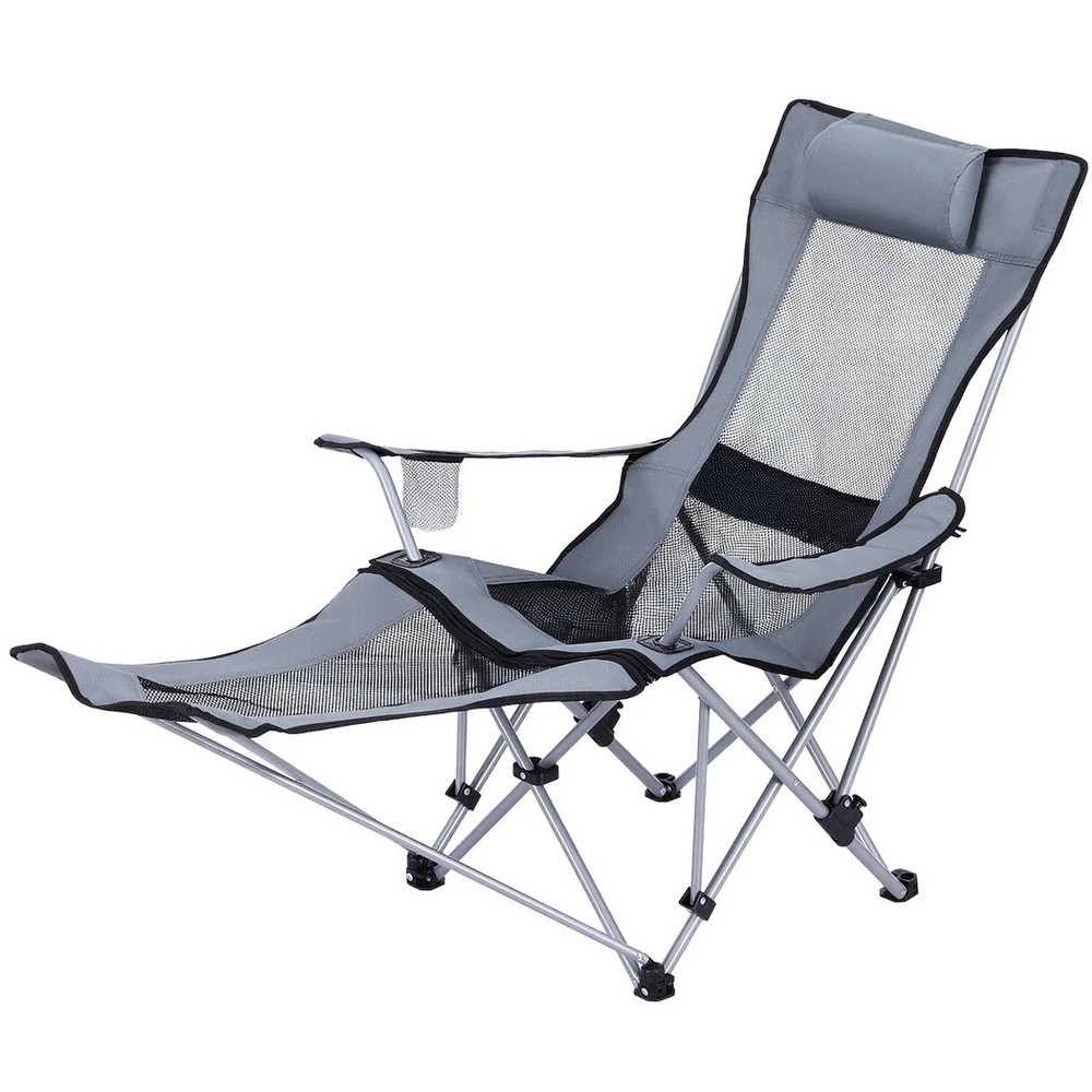 1 Weisshorn Camping Chair Adju Reclining Portable Outdoor Folding Chair - Grey, 1 of 7
